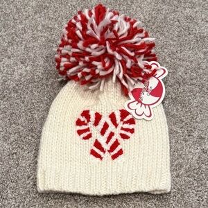 NWT So’Dorable candy canes knit hat with yarn Pom-Pom size 0-12 months